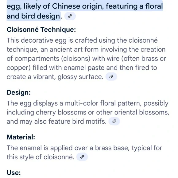 Handcrafted Floral Decorative Egg. Vintage - Picture 6 of 6